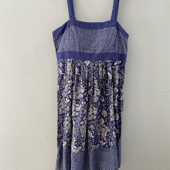 Blue & White, Floral, 100% Cotton Sundress, Sz 14 - Picture 3 of 10